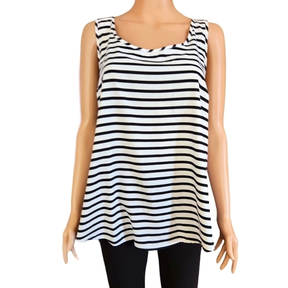 Faded Glory Tops - Faded Glory Black & White Striped Sleeveless Shell